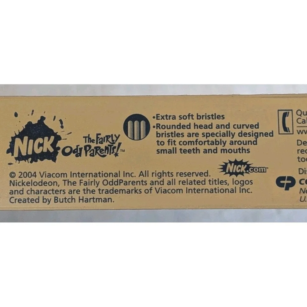 NOS Nickelodeon Toothbrush Fairly Odd Parents Soft Colgate Kids 2004 Sealed Y2K